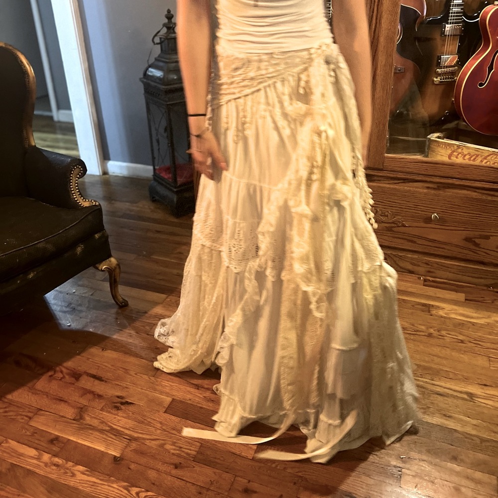 One of a kind! Shabby boho fairy witchy wedding skirt
